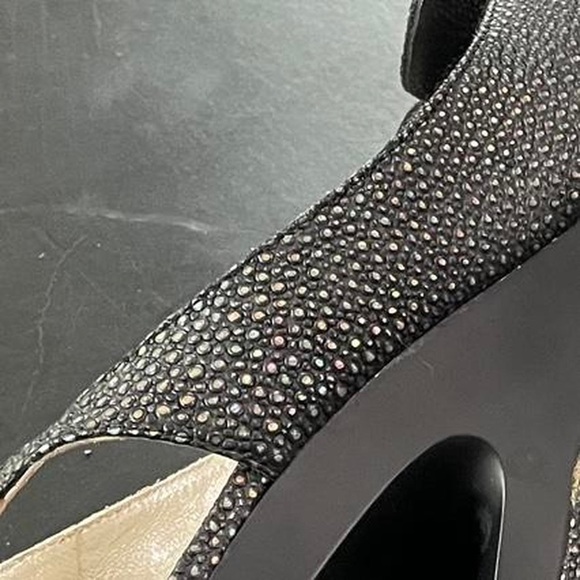 Jan Jansen RARE vintage black + metallic rainbow floating heels - Picture 4 of 4